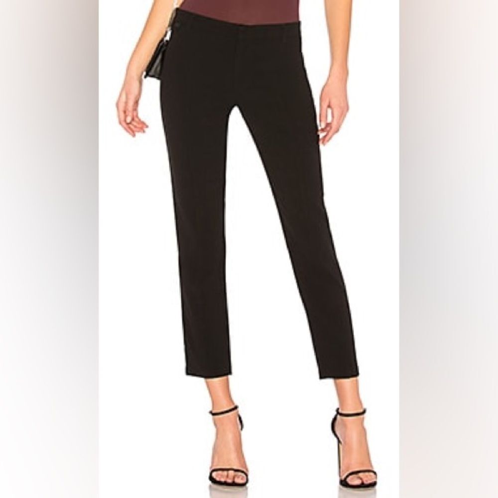 Avec Les Filles Size 6 Black Crop Ankle Tapered Trouser Pants Office Minimalist